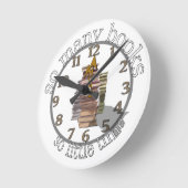 こんなに多くの本が少ない時間 ラウンド壁時計 (傾斜)