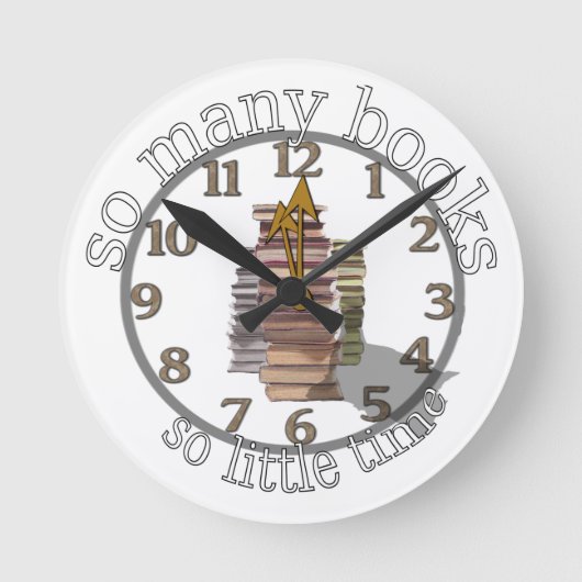 こんなに多くの本が少ない時間 ラウンド壁時計 (正面)