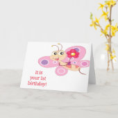 こんなに早く/とっても素敵ね あなたは1歳になりました! カード (黄色い花)