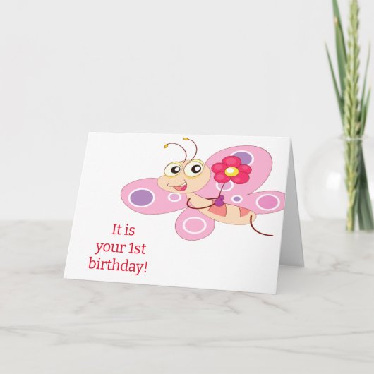 こんなに早く/とっても素敵ね あなたは1歳になりました! カード (正面)