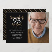 こんなに良い金ゴールド誕生日の写真招待状に見えたことがない シーズンカード (正面/裏面)