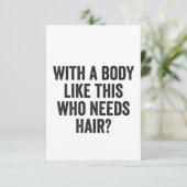 こんな体で髪が必要な人は?はげおもしろいる サンキューカード (スタンド正面)