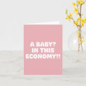 こんな経済状況で赤ちゃん Funny Pregnancy カード (黄色い花)