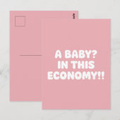こんな経済状況で赤ちゃん Funny Pregnancy ポストカード (正面/裏面)