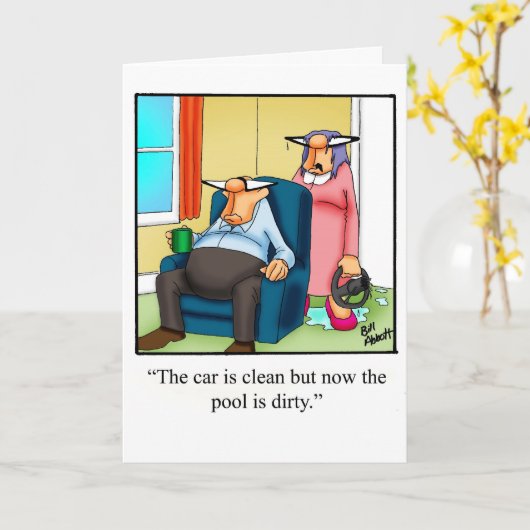 こんにちはおもしろいとハローユーモアのグリーティングカード カード (黄色い花)