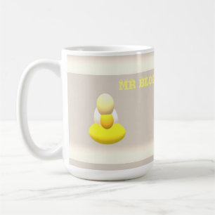 こんにちはおもしろいグリーティングMR BLOB黄色のカラークリーム コーヒーマグカップ
