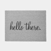 こんにちはおもしろい引用文ことわざユーモアのヒップスター灰色 ドアマット (正面)