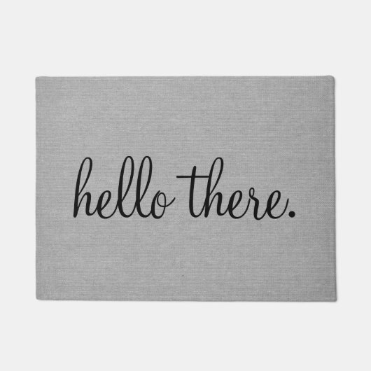 こんにちはおもしろい引用文ことわざユーモアのヒップスター灰色 ドアマット (正面)