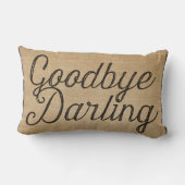 こんにちはおよびさようなら最愛のヴィンテージのバーラップ ランバークッション (裏面)