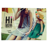 こんにちはお母さん。君は素晴らし.母の日の贈り物。 ラージペーパーバッグ (裏面)