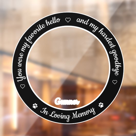 こんにちはお気に入りのが最も辛いさよならの写真ペット記念碑  ウィンドウサイン (シート2)