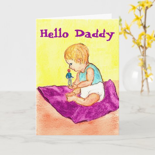 こんにちはお父さん カード (黄色い花)