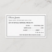 こんにちはかわいい虹の月雲託児所 名刺 (裏面)