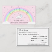 こんにちはかわいい虹の月雲託児所 名刺 (正面/裏面)