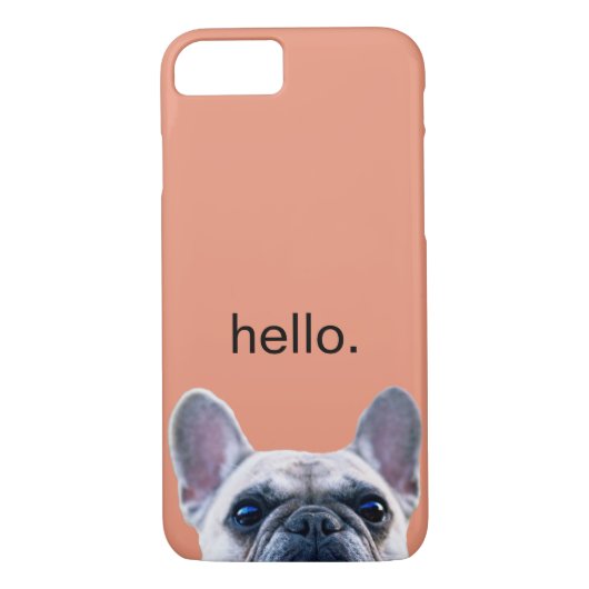 こんにちはかわいくおもしろいなフレンチ・ブルドッグのモダンのトレンディー Case-Mate iPhoneケース (裏面)