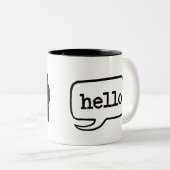 こんにちはこんにちは(こんにちはこんにちは挨拶) ツートーンマグカップ (正面右)