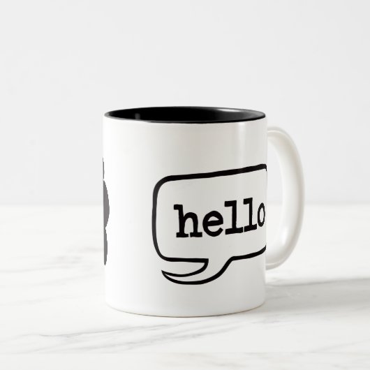 こんにちはこんにちは(こんにちはこんにちは挨拶) ツートーンマグカップ (正面右)