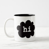 こんにちはこんにちは(こんにちはこんにちは挨拶) ツートーンマグカップ (左)