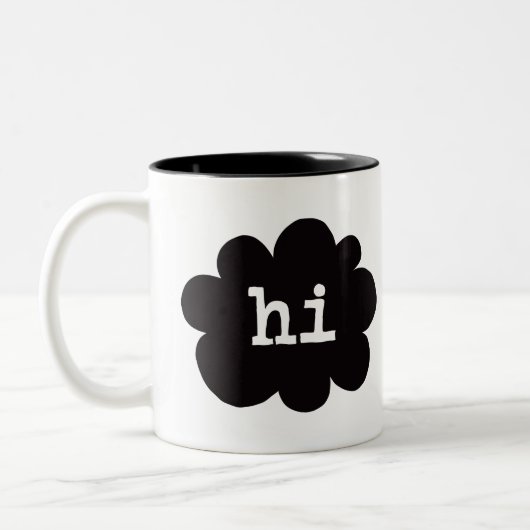 こんにちはこんにちは(こんにちはこんにちは挨拶) ツートーンマグカップ (左)
