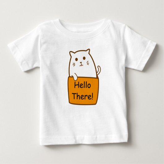こんにちはそこにかわいい猫の子猫のTシャツ ベビーTシャツ (正面)