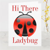 こんにちはそこにてんとう虫の大きい挨拶状- SRF カード (黄色い花)