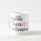 こんにちはそこにハンサムなコーヒー・マグ コーヒーマグカップ (正面左)