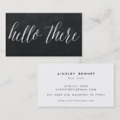 こんにちはそこにモダンな黒板の名刺 名刺 (正面/裏面)