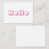 こんにちははっきりしたピンクモダン色の白カード アドバイスカード (正面/裏面)
