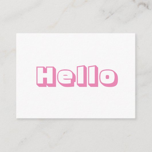 こんにちははっきりしたピンクモダン色の白カード アドバイスカード (正面)