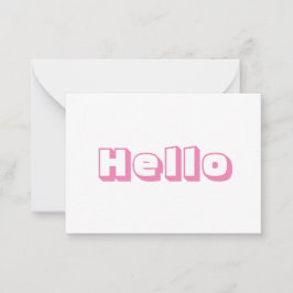 こんにちははっきりしたピンクモダン色の白カード アドバイスカード