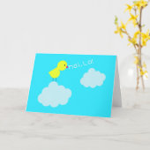 こんにちはひよこ! 挨拶状 カード (黄色い花)