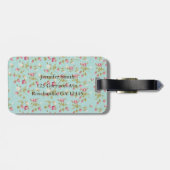 こんにちはぼろぼろの豪華なヴィンテージの花パターンは上がりました ラゲッジタグ (裏面横)