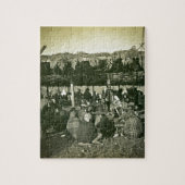 こんにちはイこんにちはイの平頭のネイティブアメリカン戦争ダンス ジグソーパズル (縦)