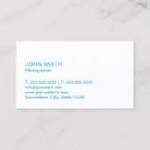 こんにちはエレガントで真新しい緑のカメラマン 名刺 (裏面)