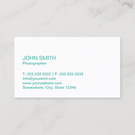 こんにちはエレガントで真新しい緑のカメラマン 名刺 (裏面)