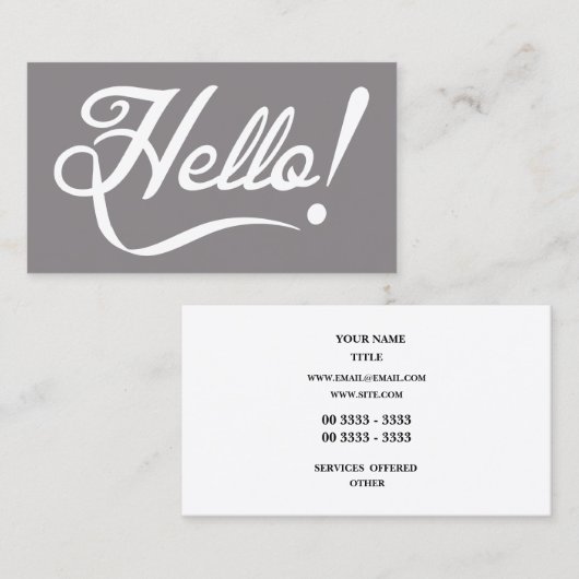 こんにちはエレガント 名刺 (正面/裏面)