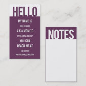 こんにちはカジュアルママカード/通話カード コーリングカード (正面/裏面)