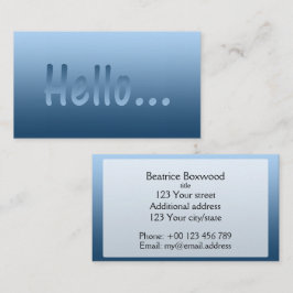 こんにちはカスタムな文字が付いている勾配1色の青 名刺