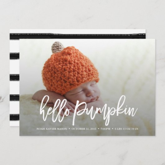 こんにちはカボチャ誕生の発表 案内状 (正面/裏面)