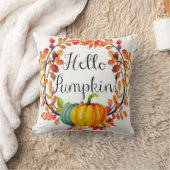 "こんにちはカボチャ!" 秋のリースの装飾用クッション クッション (ブランケット)