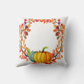 "こんにちはカボチャ!" 秋のリースの装飾用クッション クッション (裏面)