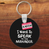 こんにちはカレン私はマネージャH話に行きたいおもしろい キーホルダー (正面)