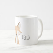 こんにちはキツネ コーヒーマグカップ (正面右)
