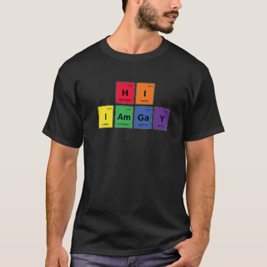 こんにちはゲイ化学LGBT科学ゲイプライドプライド Tシャツ (正面)