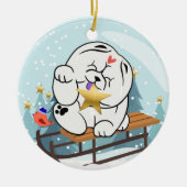 こんにちはココロ チャウ置物 セラミックオーナメント (正面)