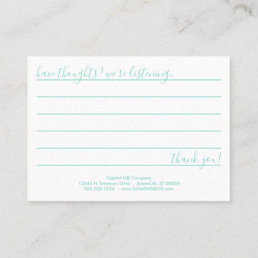 こんにちはコメントカード 名刺 (裏面)