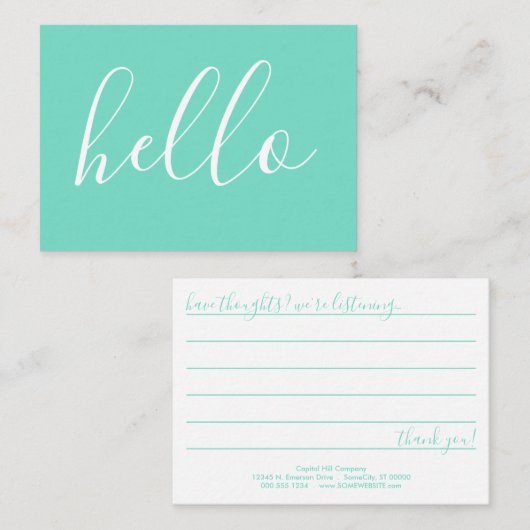 こんにちはコメントカード 名刺 (正面/裏面)