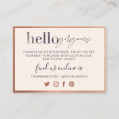 こんにちはゴージャスありがとうビジネス美しい ロイヤリティカード (裏面)