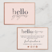 こんにちはゴージャスありがとうビジネス美しい ロイヤリティカード (正面/裏面)