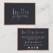 こんにちはゴージャスありがとうビジネス美しい ロイヤリティカード (正面/裏面)